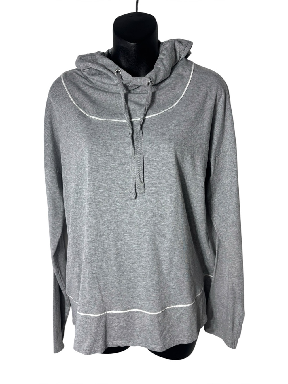Coolibar women’s medium gray wrap hoodie upf 50+ sun protective tulip back